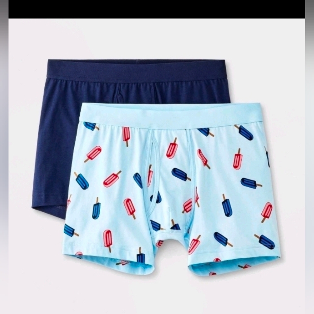 Goodfellow & Co 2 pack Men’s Underwear Boxer Briefs size M Blue Popsicles